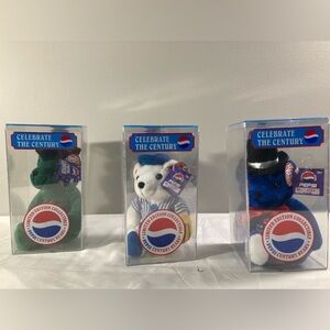Rare Bear Celebrate The Century Pepsi Bears. 3-Bear Set